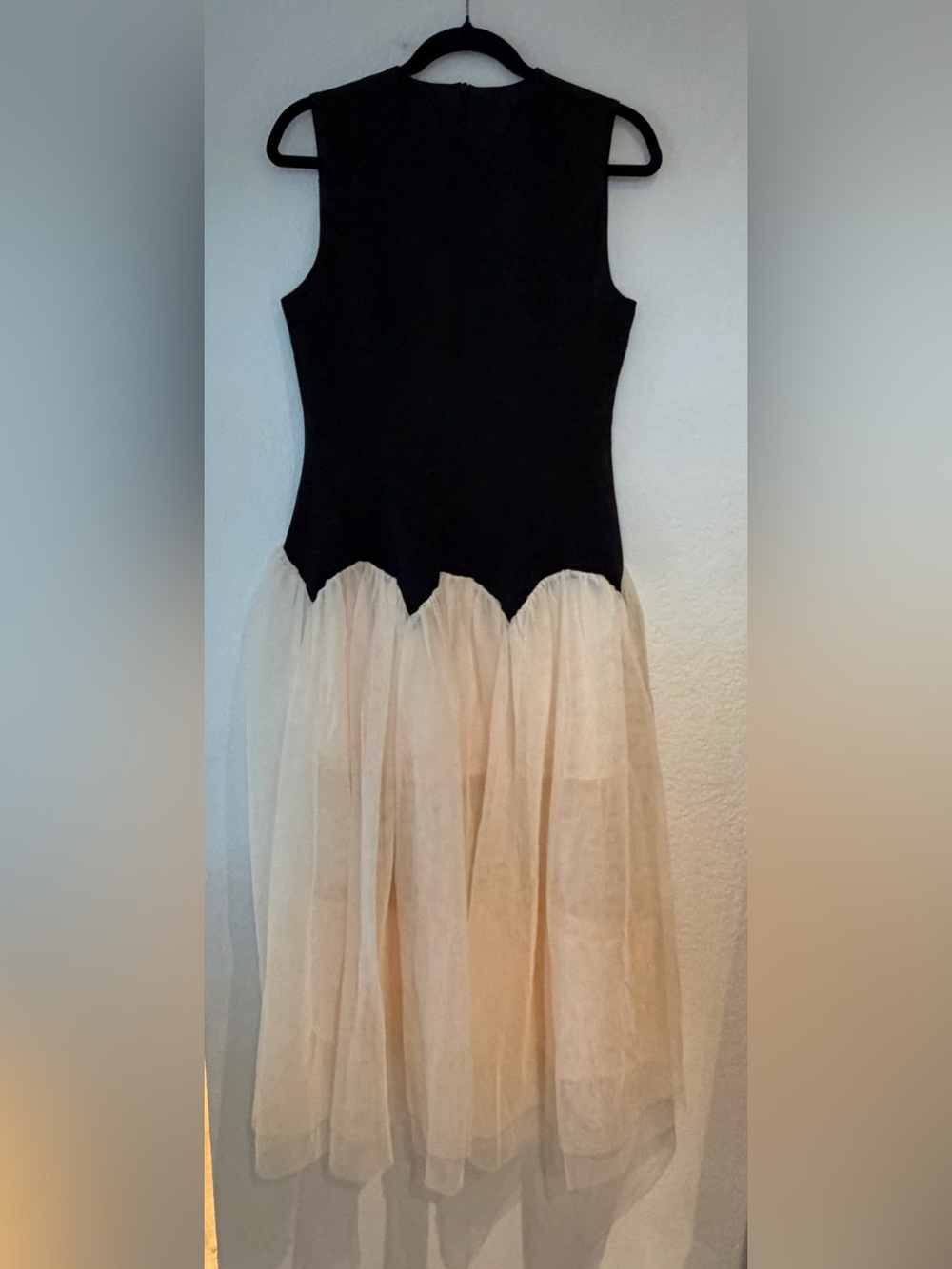 Commense Black Bodice Cream Tulle Maxi Dress - Picture 4 of 5